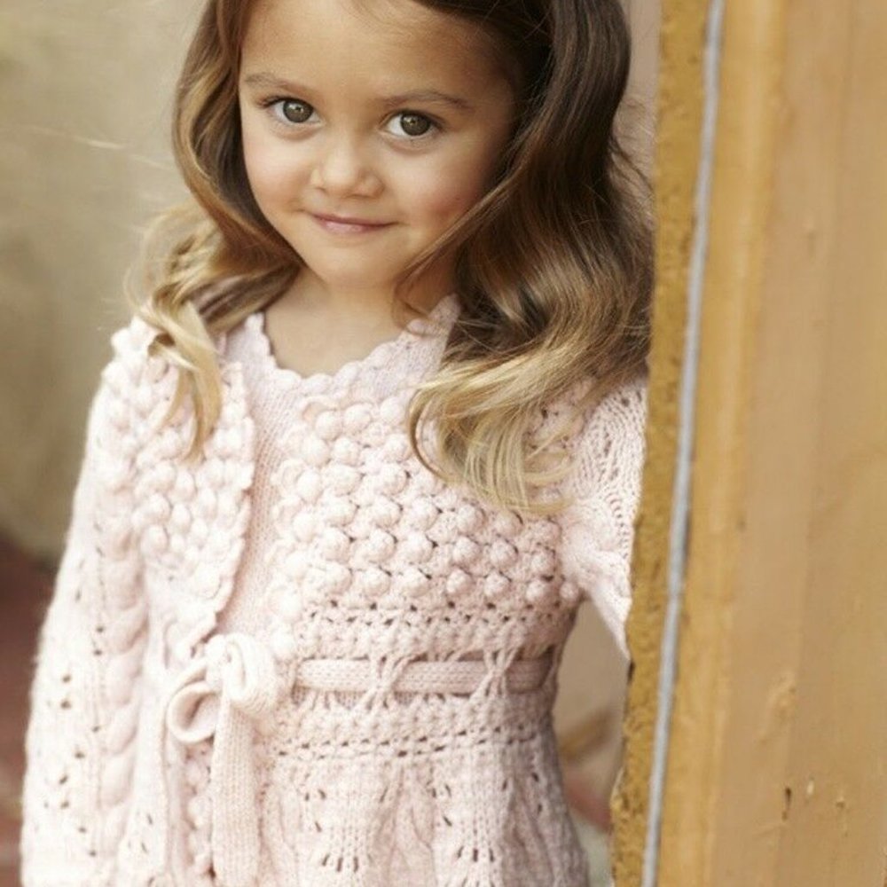 NEW Oscar de la Renta Girls PALE PINK Crochet Coat